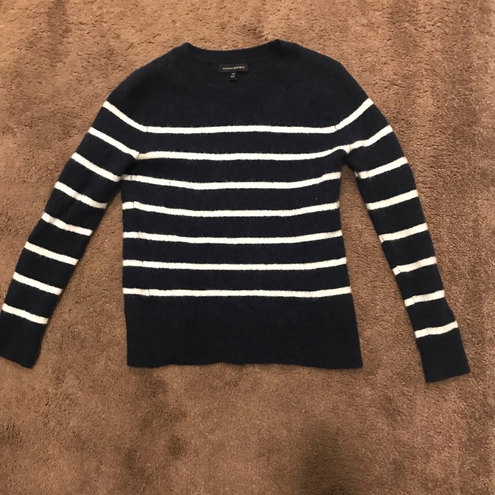Banana Republic Navy Striped Sweater, Sz XS